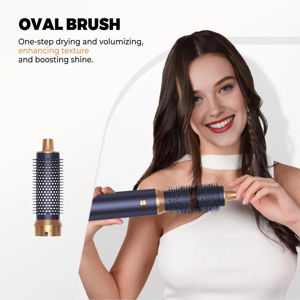 Hairstyer 5 in 1 Hair Styler Air Brush Airbrush 5 in 1 Air styer Airstyler Multi-Blow Dryer Brush Set with Curl, Straighten, Wavy, Smooth, Magic Styler for All Hair Types and Lengths - Damaged Box AiroGlow