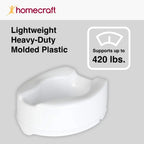 Homecraft Savanah Raised Toilet Seat without Lid, Elongated & Elevated Lock Seat Support for Elderly, Handicapped and Disabled Users, White Colour, 150 mm (6'') - Damaged Box Homecraft