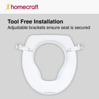 Homecraft Savanah Raised Toilet Seat without Lid, Elongated & Elevated Lock Seat Support for Elderly, Handicapped and Disabled Users, White Colour, 150 mm (6'') - Damaged Box Homecraft