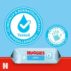 Huggies Pure Plastic Free Baby Wipes - Pack of 12 (576 Wipes) - 99% Water Wet Wipes, Fragrance Free, Hypoallergenic, Better Cleaning, Soft and Gentle on Babies' Delicate Skin - BBE 02/2028 Huggies