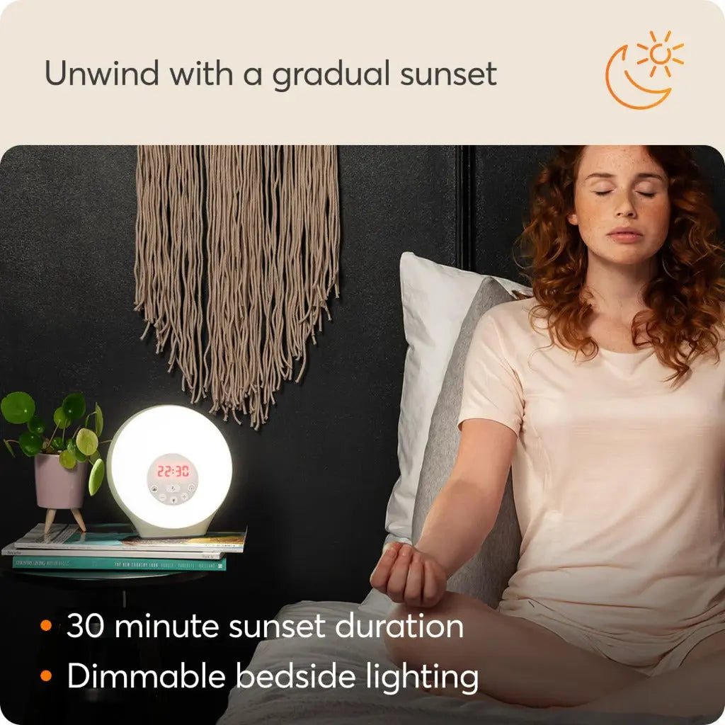 Lumie Sunrise Alarm - Sunrise Wake-up Alarm, Sunset Sleep Feature, Sounds and Mood Lighting, White - Very Good Lumie