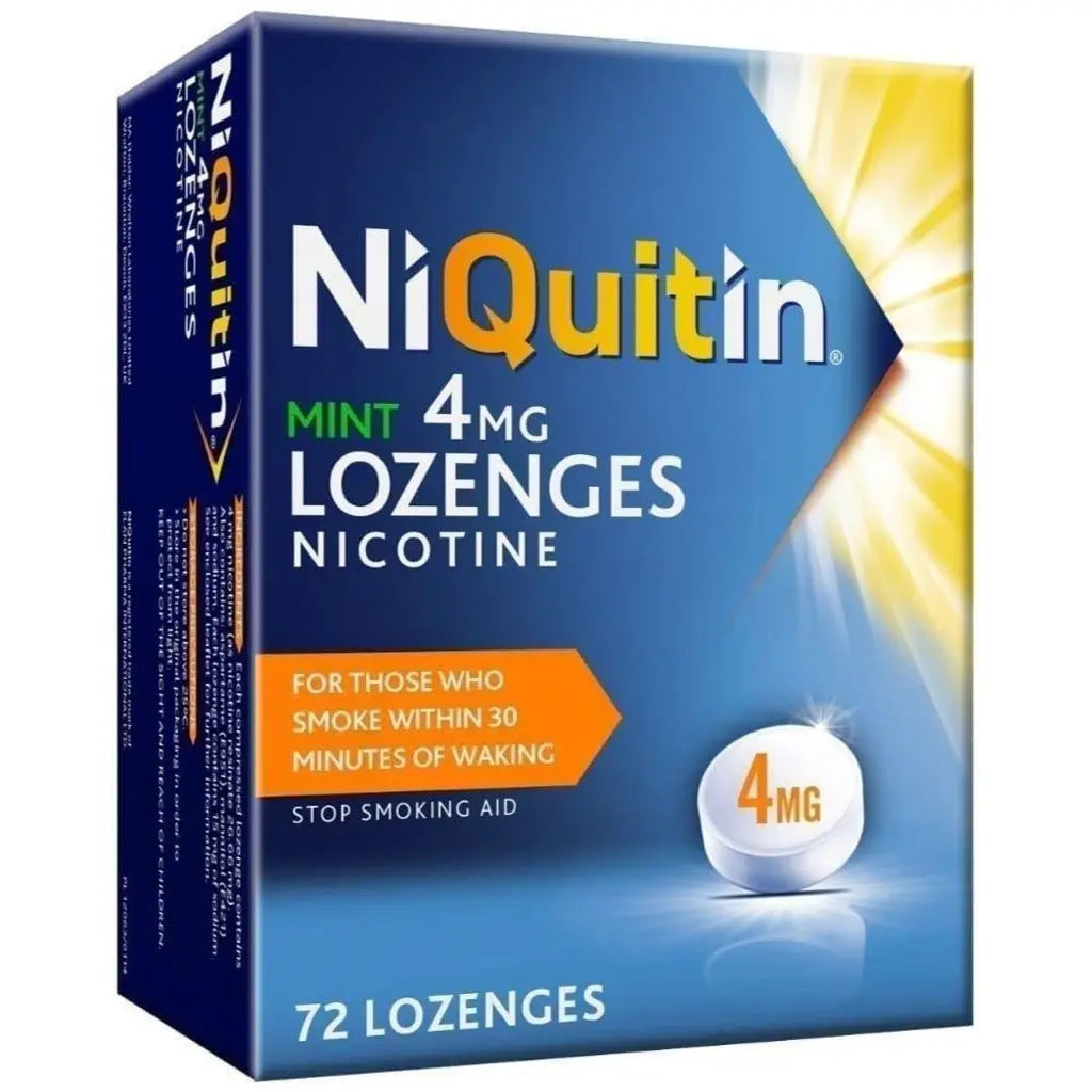 NiQuitin 4mg Nicotine Lozenges - Mint Flavour (72 Mint Nicotine Lozenges) - Fast, Effective Craving Relief - Stop Smoking Aids for Taking At Home Or On The Go - for Help Quitting Or Reducing Smoking - BBE 08/2026 NiQuitin