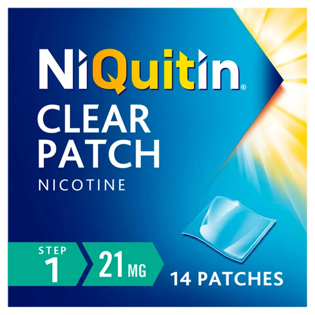 NiQuitin 21mg Nicotine Patches (Step 1-14 Clear Patches) - 24 Hour Craving Control - 1 Week Treatment Patches to Quit Or Reduce - Discreet Transparent Stop Smoking & Vaping Aids - BBE 04/2028 NiQuitin
