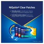 NiQuitin 21mg Nicotine Patches (Step 1-14 Clear Patches) - 24 Hour Craving Control - 1 Week Treatment Patches to Quit Or Reduce - Discreet Transparent Stop Smoking & Vaping Aids - BBE 04/2028 NiQuitin