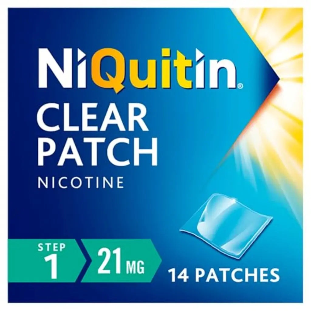 NiQuitin 21mg Nicotine Patches (Step 1-14 Clear Patches) - 24 Hour Craving Control - 1 Week Treatment Patches to Quit Or Reduce - Discreet Transparent Stop Smoking & Vaping Aids - BBE 04/2028 NiQuitin
