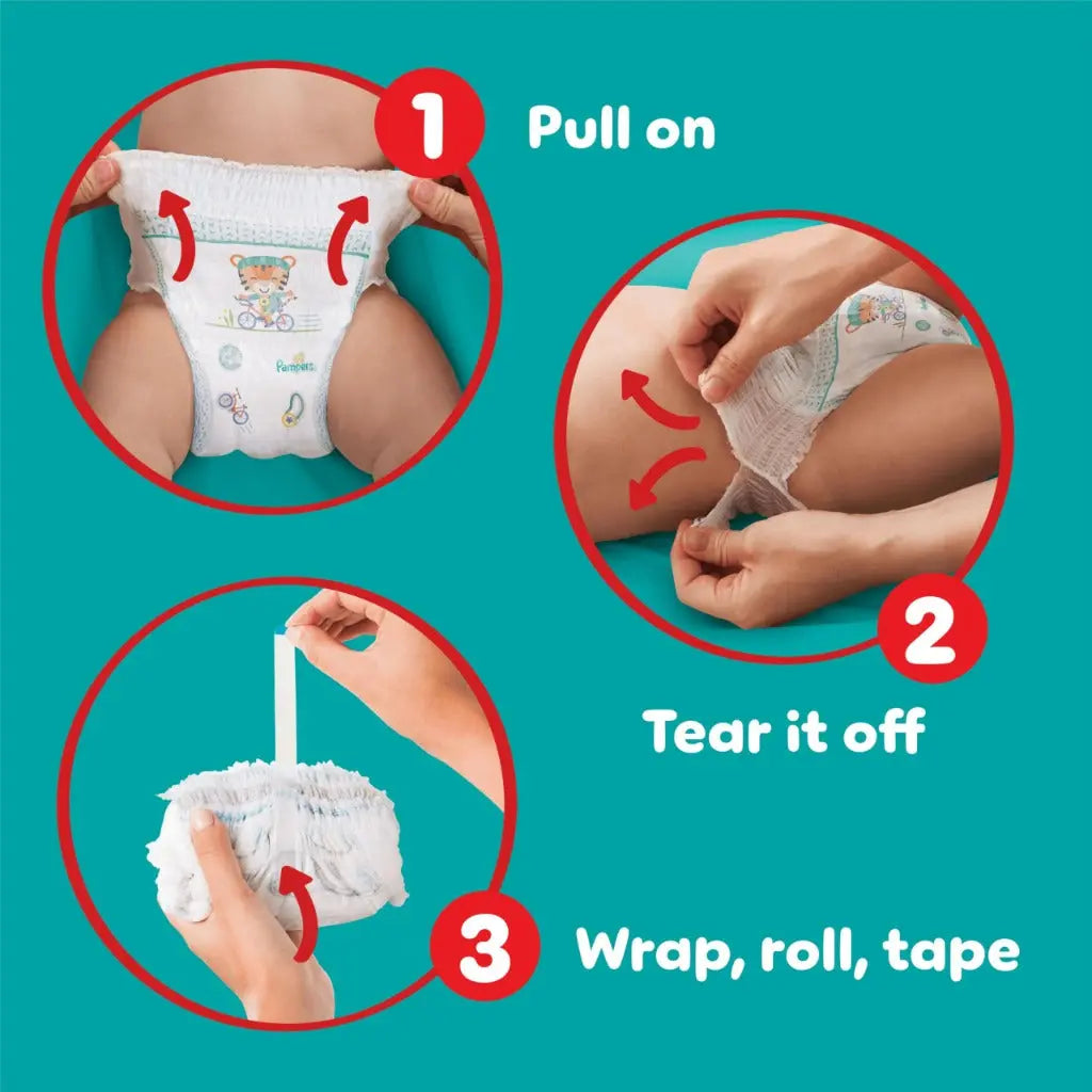 Pampers Baby-Dry Nappy Pants Size 7, 126 Nappies, 15kg+, Monthly Pack, 360^0 Fit To Help Prevent Gaps And Leaks Pampers