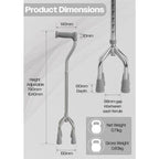 Aidapt Small-Base Quad Cane/Tetrapod - Height-Adjustable Walking Stick with Non-Slip Rubber Ferrules, 10 Height Settings for Extra Stability, 715-965 mm Range - Damaged Box Aidapt