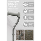 Aidapt Small-Base Quad Cane/Tetrapod - Height-Adjustable Walking Stick with Non-Slip Rubber Ferrules, 10 Height Settings for Extra Stability, 715-965 mm Range - Damaged Box Aidapt
