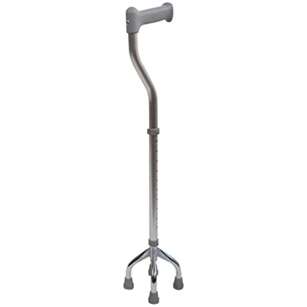 Aidapt Small-Base Quad Cane/Tetrapod - Height-Adjustable Walking Stick with Non-Slip Rubber Ferrules, 10 Height Settings for Extra Stability, 715-965 mm Range - Damaged Box Aidapt