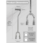 Aidapt Small-Base Quad Cane/Tetrapod - Height-Adjustable Walking Stick with Non-Slip Rubber Ferrules, 10 Height Settings for Extra Stability, 715-965 mm Range - Damaged Box Aidapt
