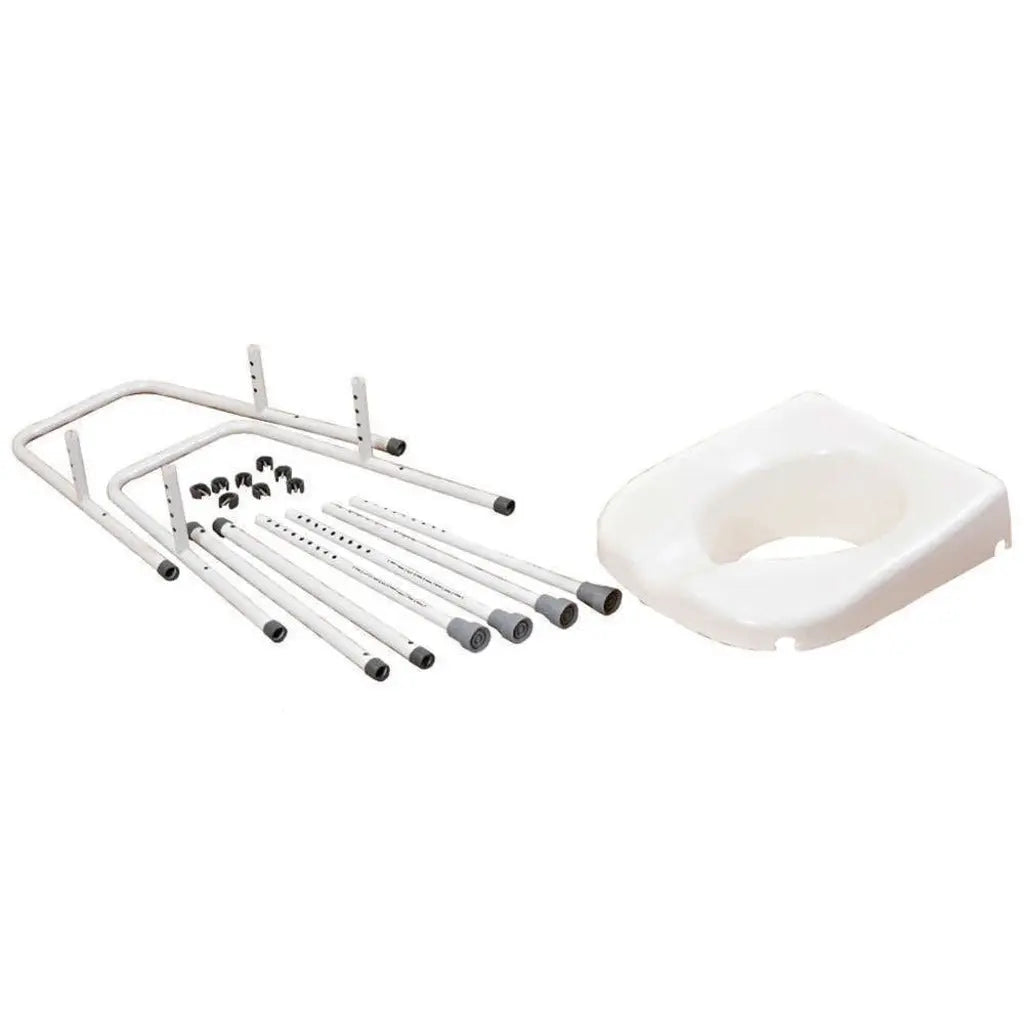 NRS Healthcare M66613 Mowbray Lite Adjustable Toilet Seat & Frame - Lightweight, Flat-Pack Design for Easy Setup & Comfort - Damaged Box NRS Healthcare