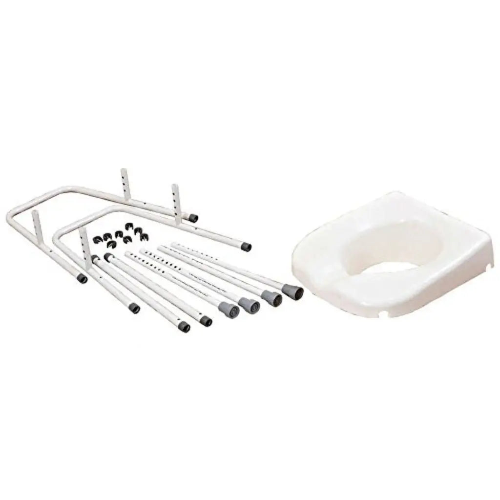 NRS Healthcare M66613 Mowbray Lite Adjustable Toilet Seat & Frame - Lightweight, Flat-Pack Design for Easy Setup & Comfort - Damaged Box NRS Healthcare