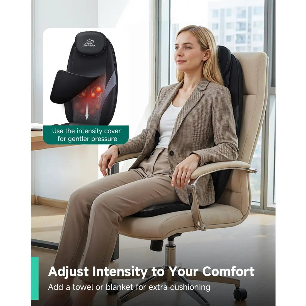 Snailax Back Massager with Heat - Massage Chair Pad Deep Kneading Full Back Massager Massage seat Cushion for Home Office use - Damaged Box Snailax