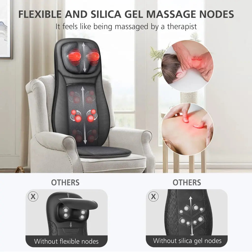 Snailax Back Massager with Heat, Deep Tissue Kneading Full Body Massage Chair, Upgraded Electric Massager for Back and Neck, Office, Home Use, Gifts for Man, Wemen - Damaged Box Snailax