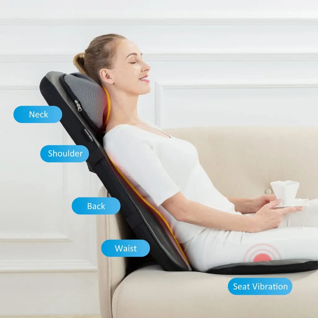 Snailax Back Massager with Heat, Deep Tissue Kneading Full Body Massage Chair, Upgraded Electric Massager for Back and Neck, Office, Home Use, Gifts for Man, Wemen - Damaged Box Snailax