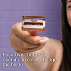 Wilkinson Sword Intuition Rose Gold Safety Razor for Women, Premium Metal Handle, 1 Women's Razor Handle and 10 Blade Refills Wilkinson Sword