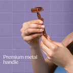 Wilkinson Sword Intuition Rose Gold Safety Razor for Women, Premium Metal Handle, 1 Women's Razor Handle and 10 Blade Refills Wilkinson Sword