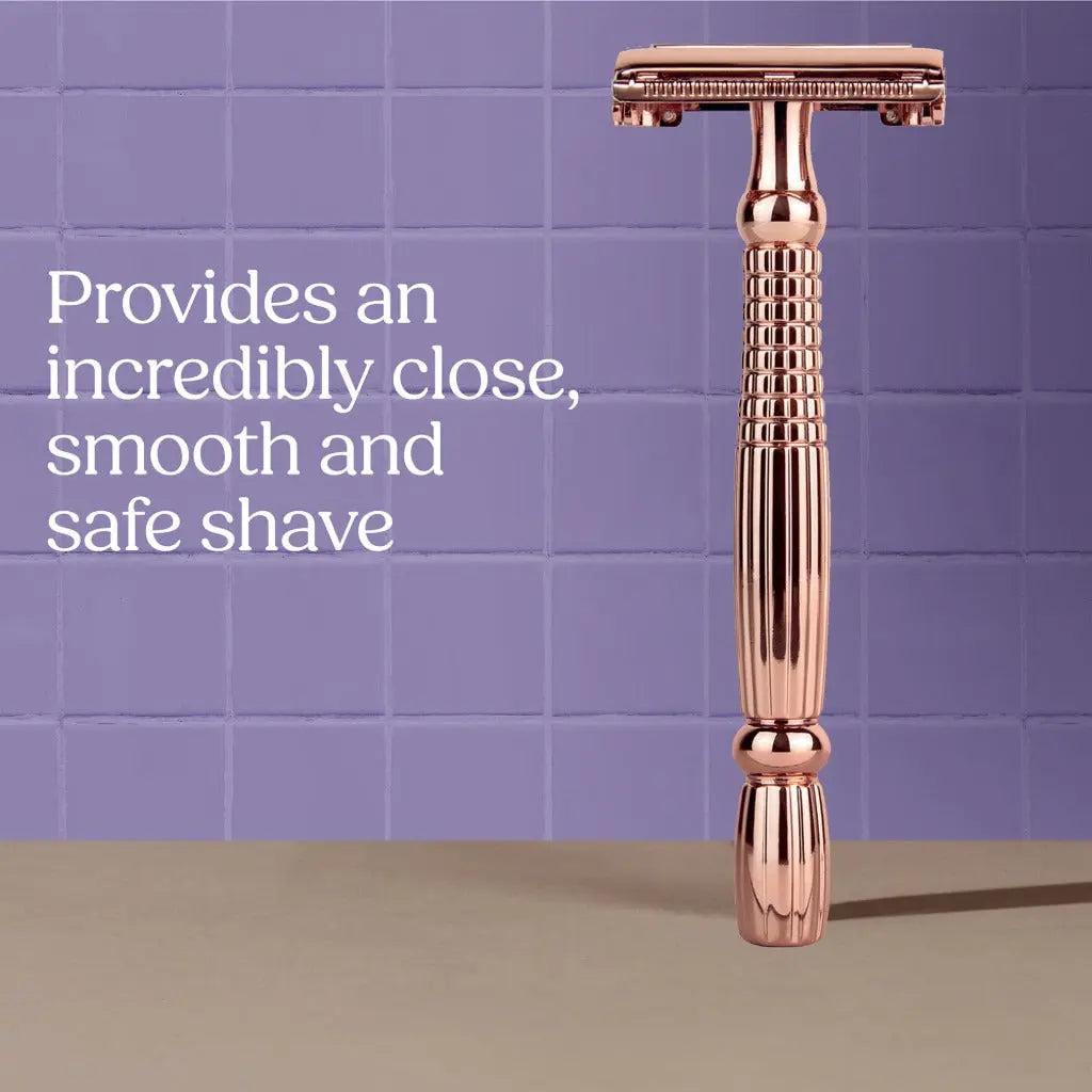 Wilkinson Sword Intuition Rose Gold Safety Razor for Women, Premium Metal Handle, 1 Women's Razor Handle and 10 Blade Refills Wilkinson Sword