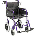 Days Lightweight Wheelchair for Adults - Lightweight Folding Wheelchair w/ Adjustable Footrests & Padded Seat, Attendant-Propelled Wheel Chair for Daily Living - Wide 51 cm Seat Width, Purple - Very Good Days