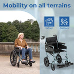 Days Lightweight Wheelchair for Adults - Lightweight Folding Wheelchair w/ Adjustable Footrests & Padded Seat, Attendant-Propelled Wheel Chair for Daily Living - Wide 51 cm Seat Width, Purple - Very Good Days