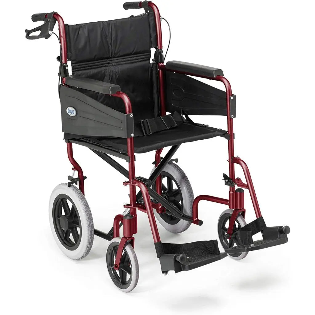 Days Lightweight Wheelchair for Adults - Lightweight Folding Wheelchair w/ Adjustable Footrests & Padded Seat, Attendant-Propelled Wheel Chair for Daily Living - Wide 51 cm Seat Width, Purple - Very Good Days