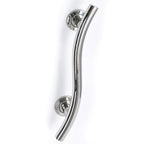Homecraft Grab Rails with Polished Stainless Steel, Safety Support Grab Bar for Bathroom and Around the Home, Mobility Aid for Elderly, Disabled, and Handicapped, Curved, 450 mm Homecraft