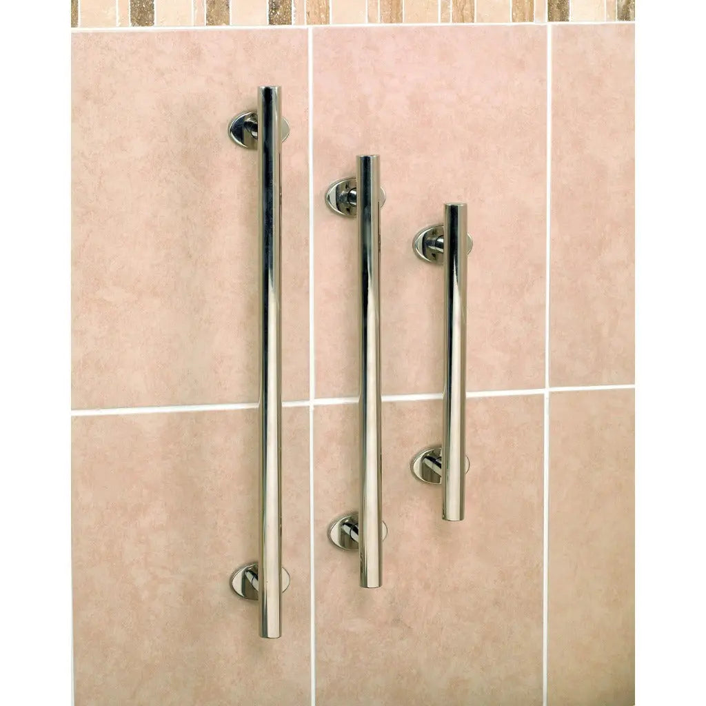Homecraft Grab Rails with Polished Stainless Steel, Safety Support Grab Bar for Bathroom and Around the Home, Mobility Aid for Elderly, Disabled, and Handicapped, Curved, 450 mm Homecraft