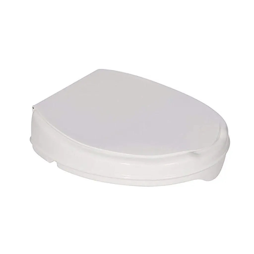 Homecraft Savanah Raised Toilet Seat 4" with Lid, Elongated & Elevated Lock Seat Support for Elderly, Handicapped and Disabled Users, White Colour - Damaged Box Homecraft