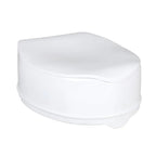 Homecraft Savanah Raised Toilet Seat 4" with Lid, Elongated & Elevated Lock Seat Support for Elderly, Handicapped and Disabled Users, White Colour - Damaged Box Homecraft