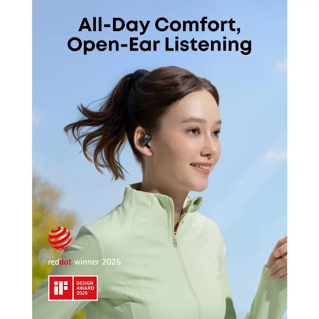 soundcore AeroFit 2 by Anker, Open-Ear Headphones, Adjustable Ear Hooks, Secure Fit, Instant AI Translation, Rich Bass, Hi-Res, 42H Playtime, Bluetooth 5.4, IP55, AI Clear Calls, Wireless Charging Anker