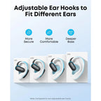 soundcore AeroFit 2 by Anker, Open-Ear Headphones, Adjustable Ear Hooks, Secure Fit, Instant AI Translation, Rich Bass, Hi-Res, 42H Playtime, Bluetooth 5.4, IP55, AI Clear Calls, Wireless Charging Anker