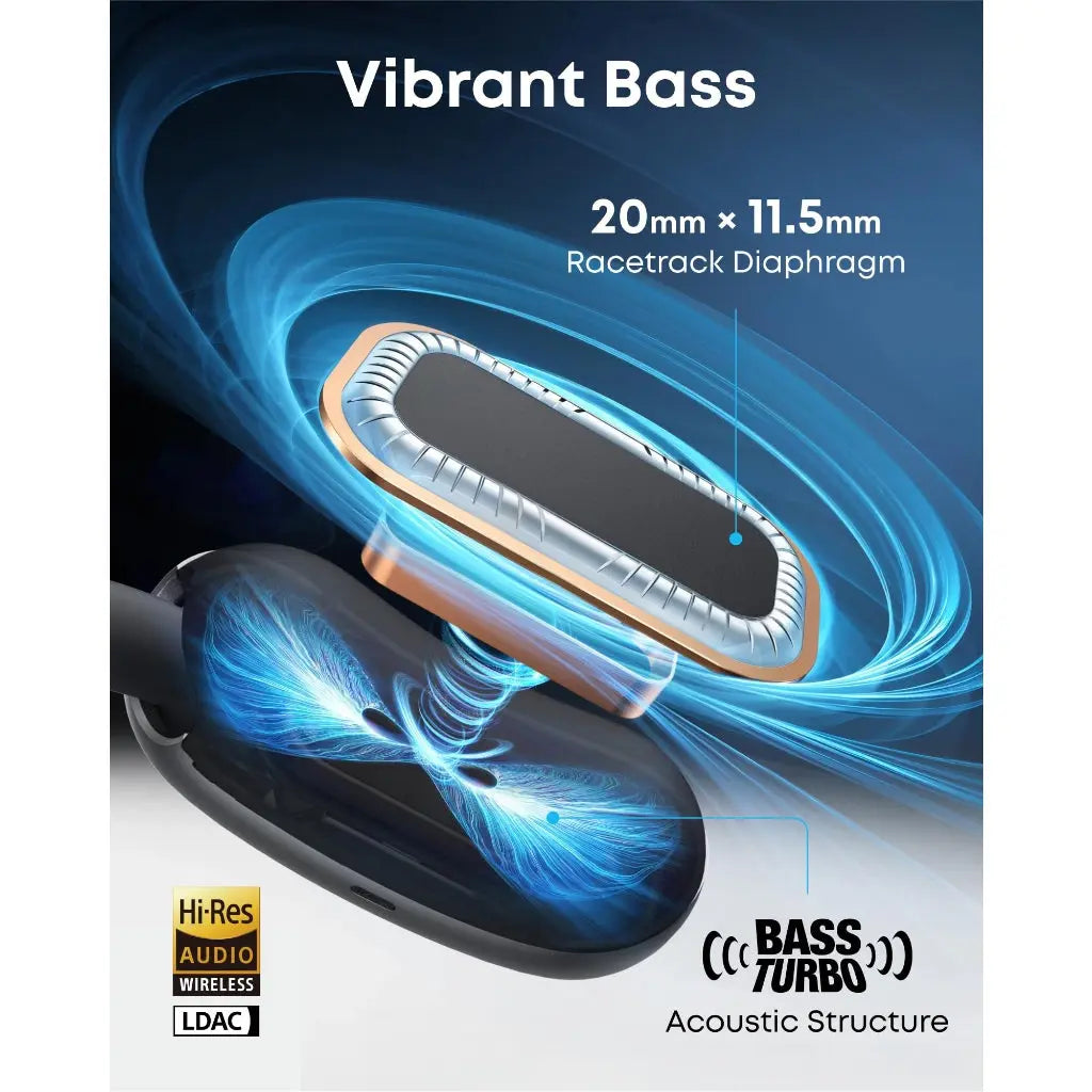 soundcore AeroFit 2 by Anker, Open-Ear Headphones, Adjustable Ear Hooks, Secure Fit, Instant AI Translation, Rich Bass, Hi-Res, 42H Playtime, Bluetooth 5.4, IP55, AI Clear Calls, Wireless Charging Anker