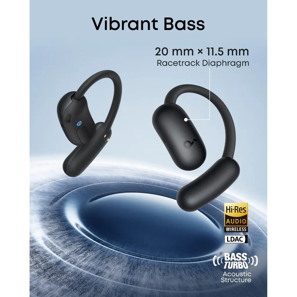 soundcore AeroFit 2 by Anker, Open-Ear Headphones, Adjustable Ear Hooks, Secure Fit, Instant AI Translation, Rich Bass, Hi-Res, 42H Playtime, Bluetooth 5.4, IP55, AI Clear Calls, Wireless Charging Anker
