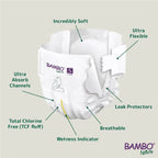 Bambo Nature Premium Eco Nappies, Size 5 (27-40lb/12-18kg), Junior, 132PK, Eco-Labelled Nappies, Enhanced Leakage Protection, Secure and Comfortable Baby Nappy Bambo Nature