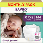 Bambo Nature Premium Eco Nappies, Size 5 (27-40lb/12-18kg), Junior, 132PK, Eco-Labelled Nappies, Enhanced Leakage Protection, Secure and Comfortable Baby Nappy Bambo Nature