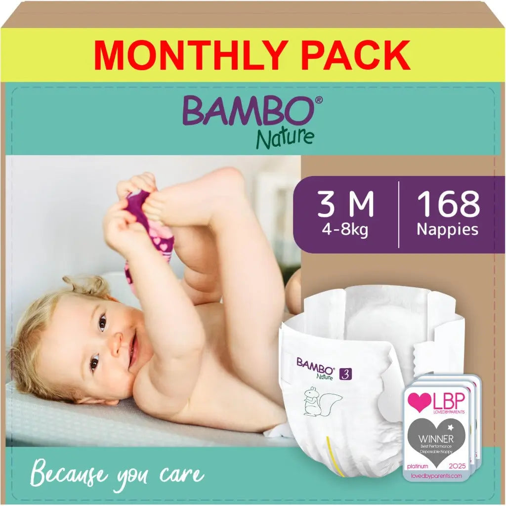 Bambo Nature Premium Eco Nappies, Size 5 (27-40lb/12-18kg), Junior, 132PK, Eco-Labelled Nappies, Enhanced Leakage Protection, Secure and Comfortable Baby Nappy Bambo Nature