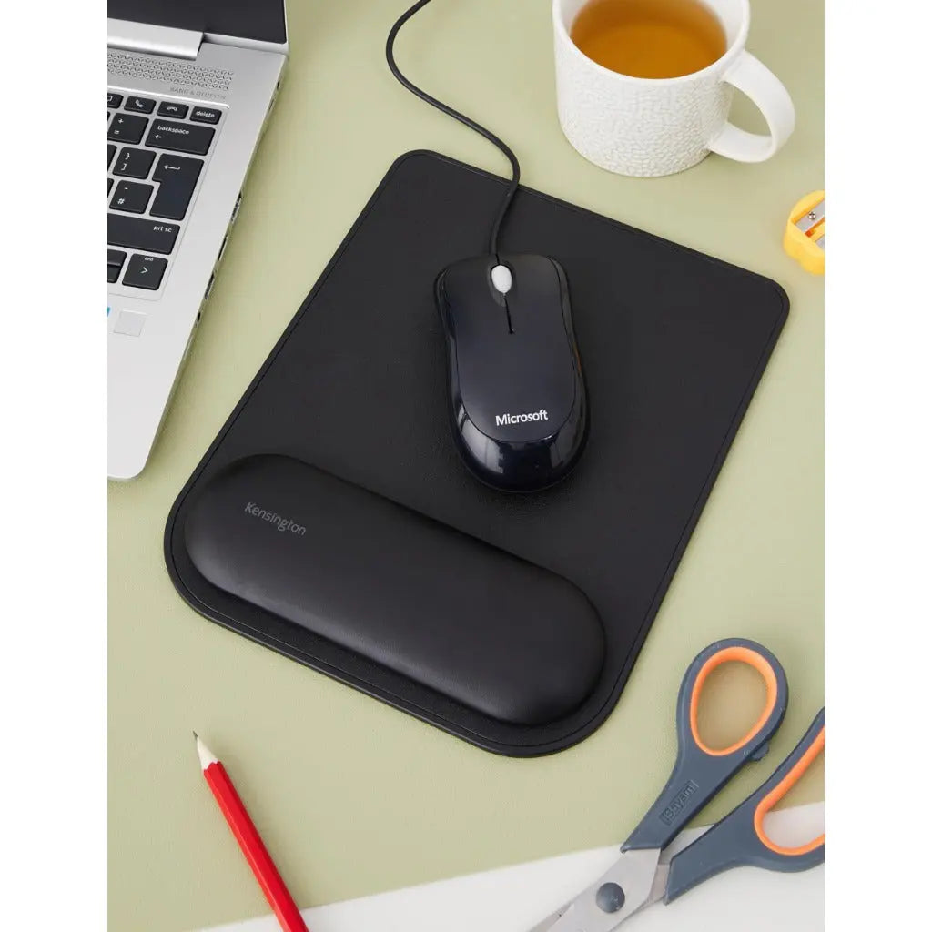 Kensington Mousepad with ErgoSoft Wrist Rest Support for Home Office, Black - Mouse mat, Gel-Cushioned Non-slip Padding, Aids Wrist Alignment, Certified for Safety and Compliance Kensington