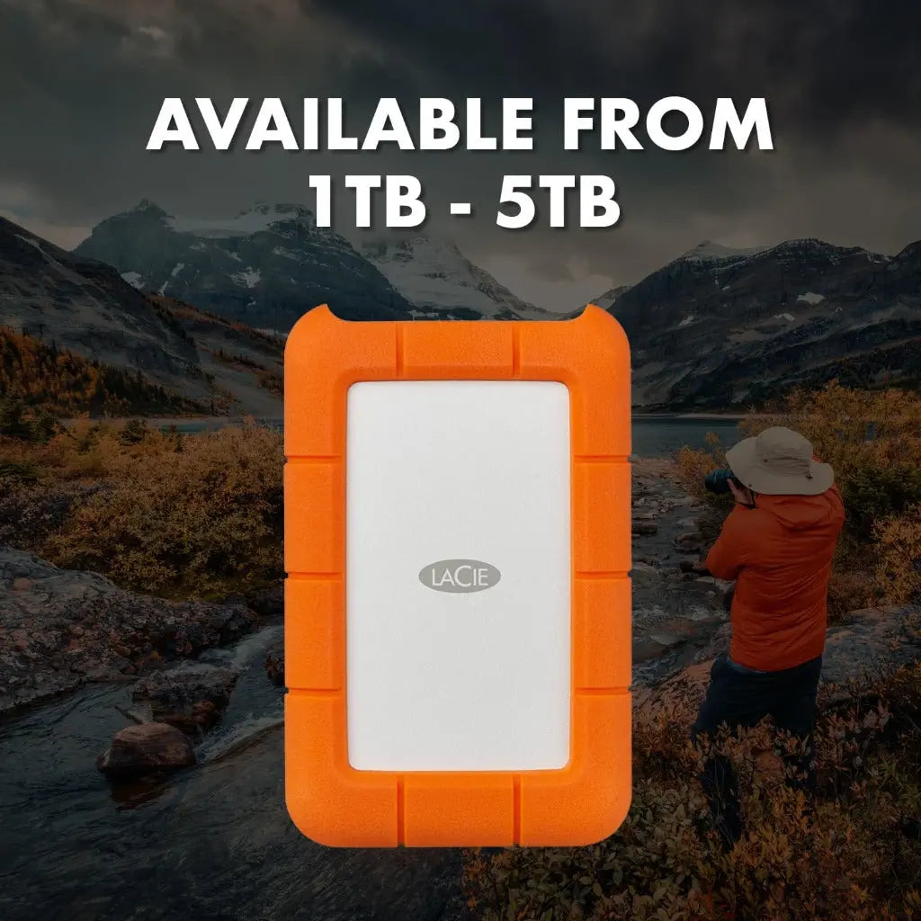 LaCie Rugged Mini 2TB — shock‑resistant, USB‑C Portable External Hard Drive, 2.5‑inch, for Mac & Windows LaCie