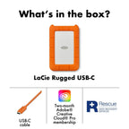 LaCie Rugged USB-C 2TB External Hard Drive Portable HDD – USB 3.0 compatible, Drop Shock Dust Rain Resistant, for Mac and PC Computer Desktop Workstation Laptop LaCie