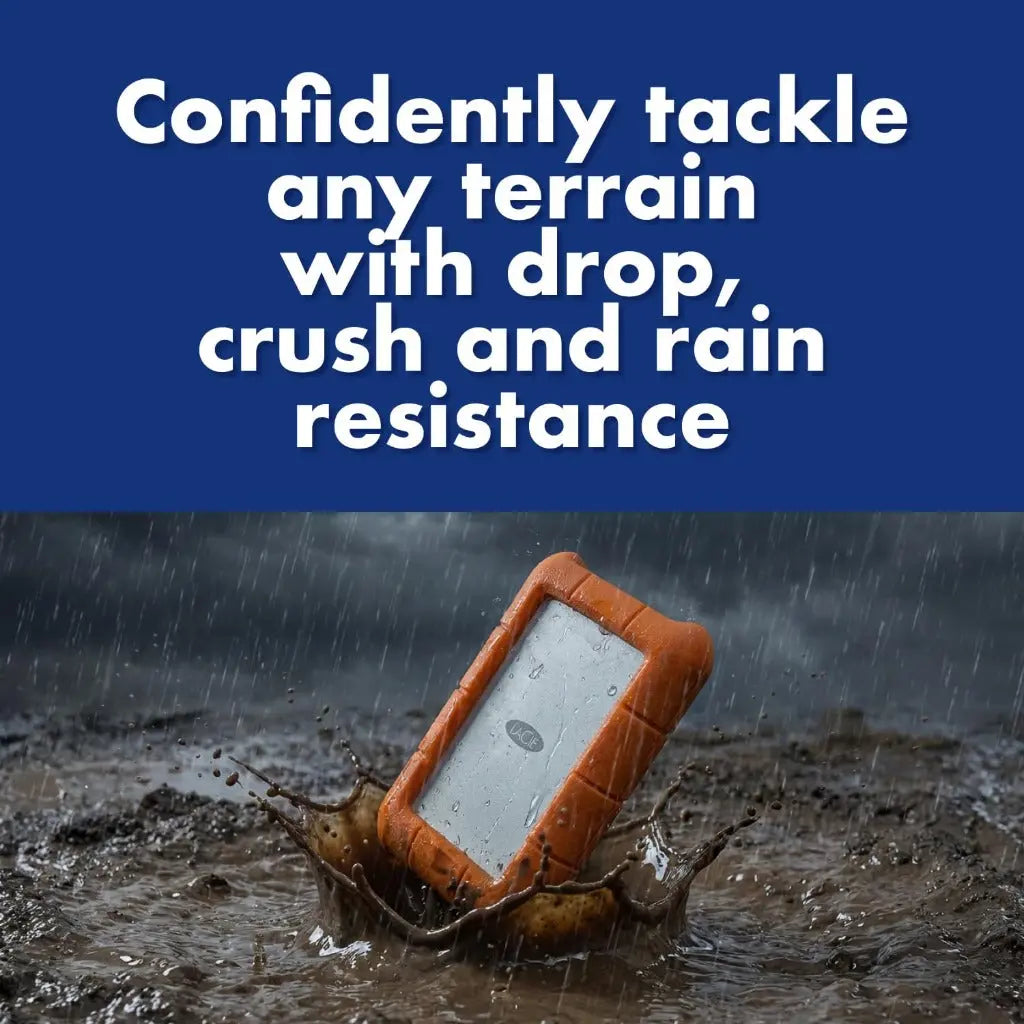LaCie Rugged USB-C 2TB External Hard Drive Portable HDD – USB 3.0 compatible, Drop Shock Dust Rain Resistant, for Mac and PC Computer Desktop Workstation Laptop LaCie