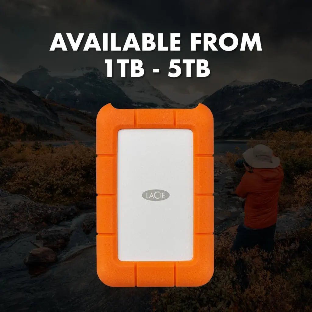 LaCie Rugged USB-C 2TB External Hard Drive Portable HDD – USB 3.0 compatible, Drop Shock Dust Rain Resistant, for Mac and PC Computer Desktop Workstation Laptop LaCie