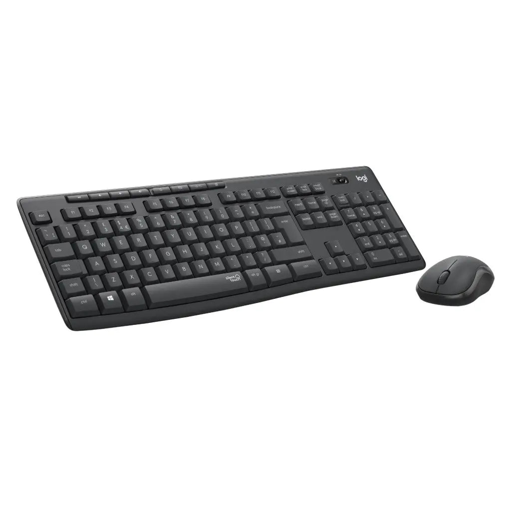 Logitech MK295 Silent Wireless Mouse & Keyboard Combo with SilentTouch Technology, Full Numpad, Advanced Optical Tracking, Lag-Free Wireless, 90% Less Noise, QWERTY UK English Layout - Black Logitech