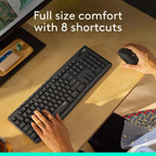 Logitech MK295 Silent Wireless Mouse & Keyboard Combo with SilentTouch Technology, Full Numpad, Advanced Optical Tracking, Lag-Free Wireless, 90% Less Noise, QWERTY UK English Layout - Black Logitech