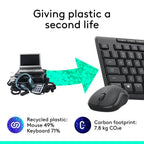 Logitech MK295 Silent Wireless Mouse & Keyboard Combo with SilentTouch Technology, Full Numpad, Advanced Optical Tracking, Lag-Free Wireless, 90% Less Noise, QWERTY UK English Layout - Black Logitech