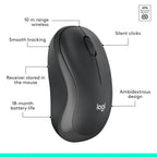 Logitech MK295 Silent Wireless Mouse & Keyboard Combo with SilentTouch Technology, Full Numpad, Advanced Optical Tracking, Lag-Free Wireless, 90% Less Noise, QWERTY UK English Layout - Black Logitech