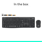 Logitech MK295 Silent Wireless Mouse & Keyboard Combo with SilentTouch Technology, Full Numpad, Advanced Optical Tracking, Lag-Free Wireless, 90% Less Noise, QWERTY UK English Layout - Black Logitech