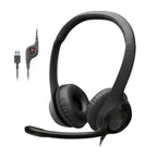 Logitech H390 Wired Headset for PC/Laptop, Stereo Headphones with Noise Cancelling Microphone, USB-A, in-Line Controls for Video Meetings, Music, Gaming and Beyond - Black Logitech