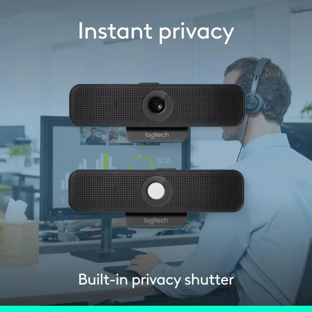 Logitech C925e Business Webcam, HD 1080p/30fps Video, Light Correction, Autofocus, Clear Audio, Privacy Shutter, Works with Microsoft Teams, Google Meet, Skype, WebEx, Cisco - Black Logitech