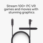 Meta Quest Link Cable – Works with Meta Quest 3/3S – 16 foot (5 m) – Premium Fibre-Optic Cable – Access PC VR Games – Up to 5 Gbps Bandwidth - Damaged Box Meta