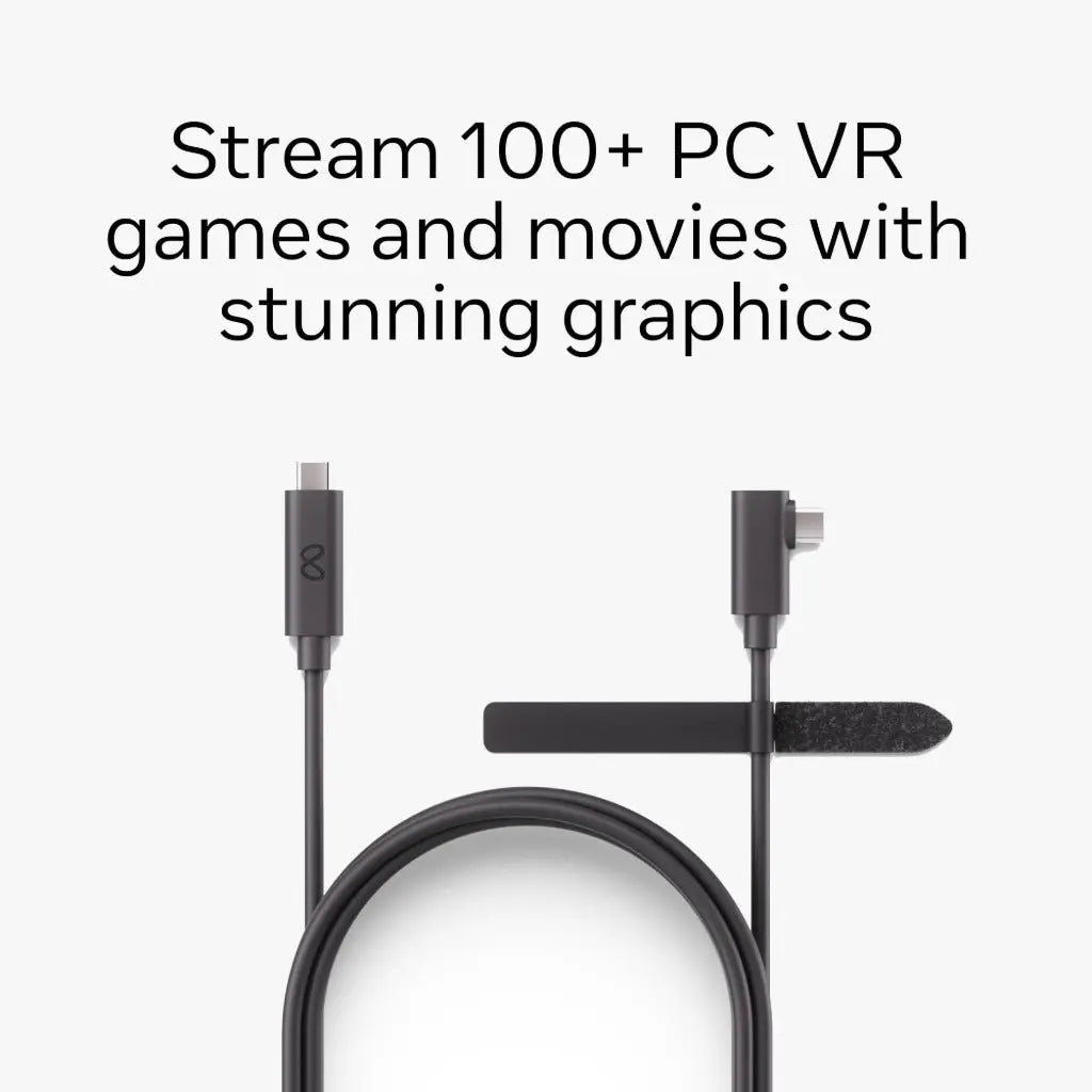 Meta Quest Link Cable – Works with Meta Quest 3/3S – 16 foot (5 m) – Premium Fibre-Optic Cable – Access PC VR Games – Up to 5 Gbps Bandwidth - Damaged Box Meta